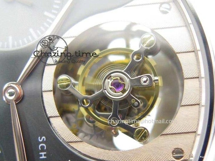 MIROTIME 0329 Portuguese Tourbillon Mystere SS TF Best Edition Black Dial on Black Croc Leather Strap Flexible 7383